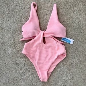 Cupshe Pink High Waisted One-Piece